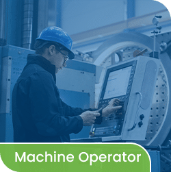 person works on machine interface