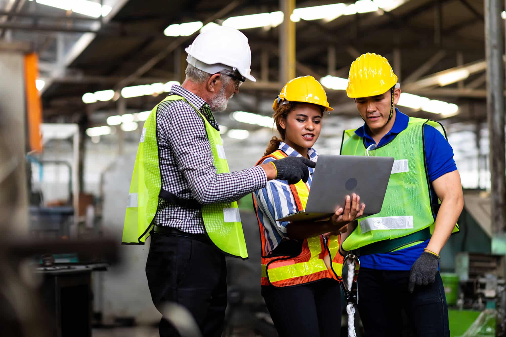 Professional Mechanical Engineer team working on data plans