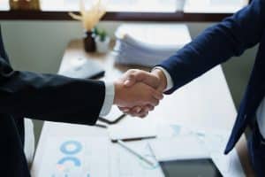 Young businessman collaborate with partners to increase their business investment network