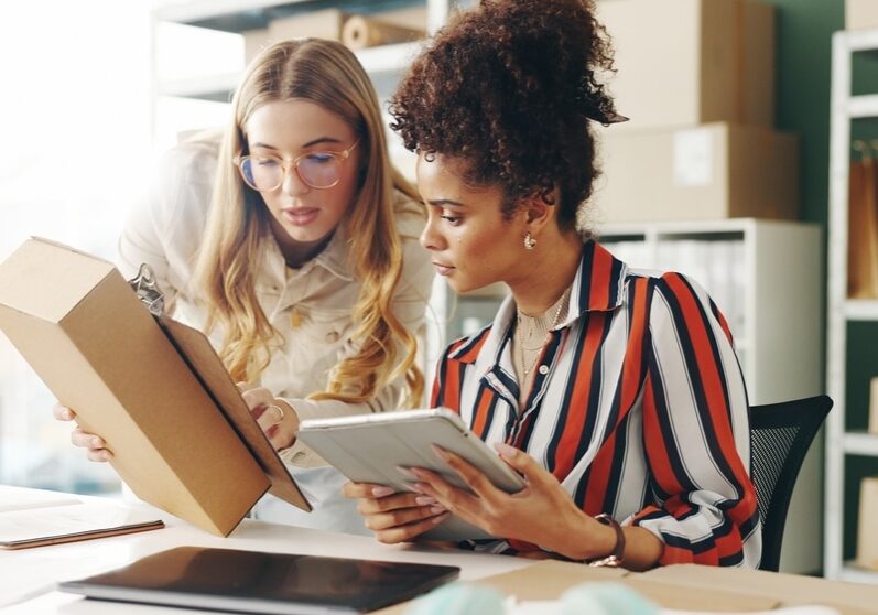 Small business people or seller with digital tech Small business people or seller with digital tech